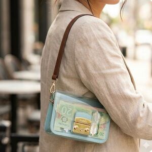 Furla Italian Crossbody Bag with Brown Strap